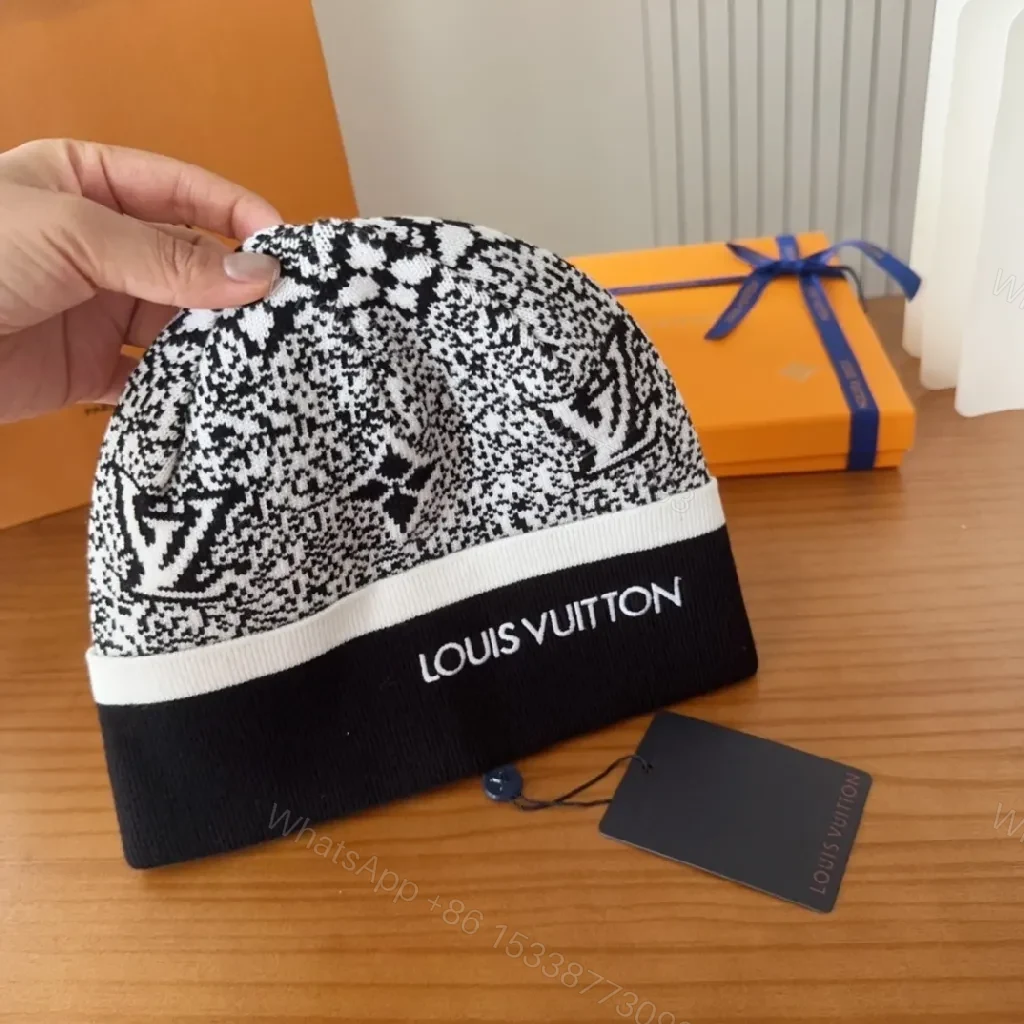 View 6 of Bold Knit Beanie: Black & White Jacquard, Everyday Luxury