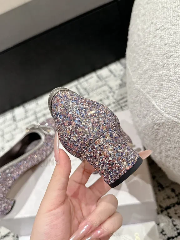 View 3 of Glitter Bow Ballet Flats â€” All-Day Comfort, Glam Style