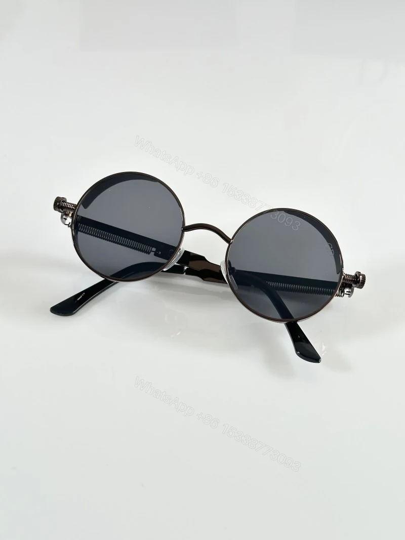 View 3 of First Copy Dior Round Black Sunglasses Metal Frame Unisex UV Protection