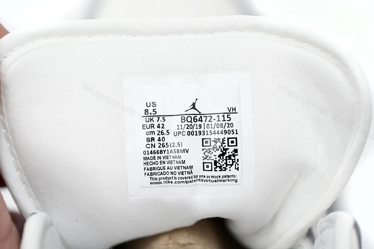 View 10 of Air Jordan 1 White Soot BQ6472-115
