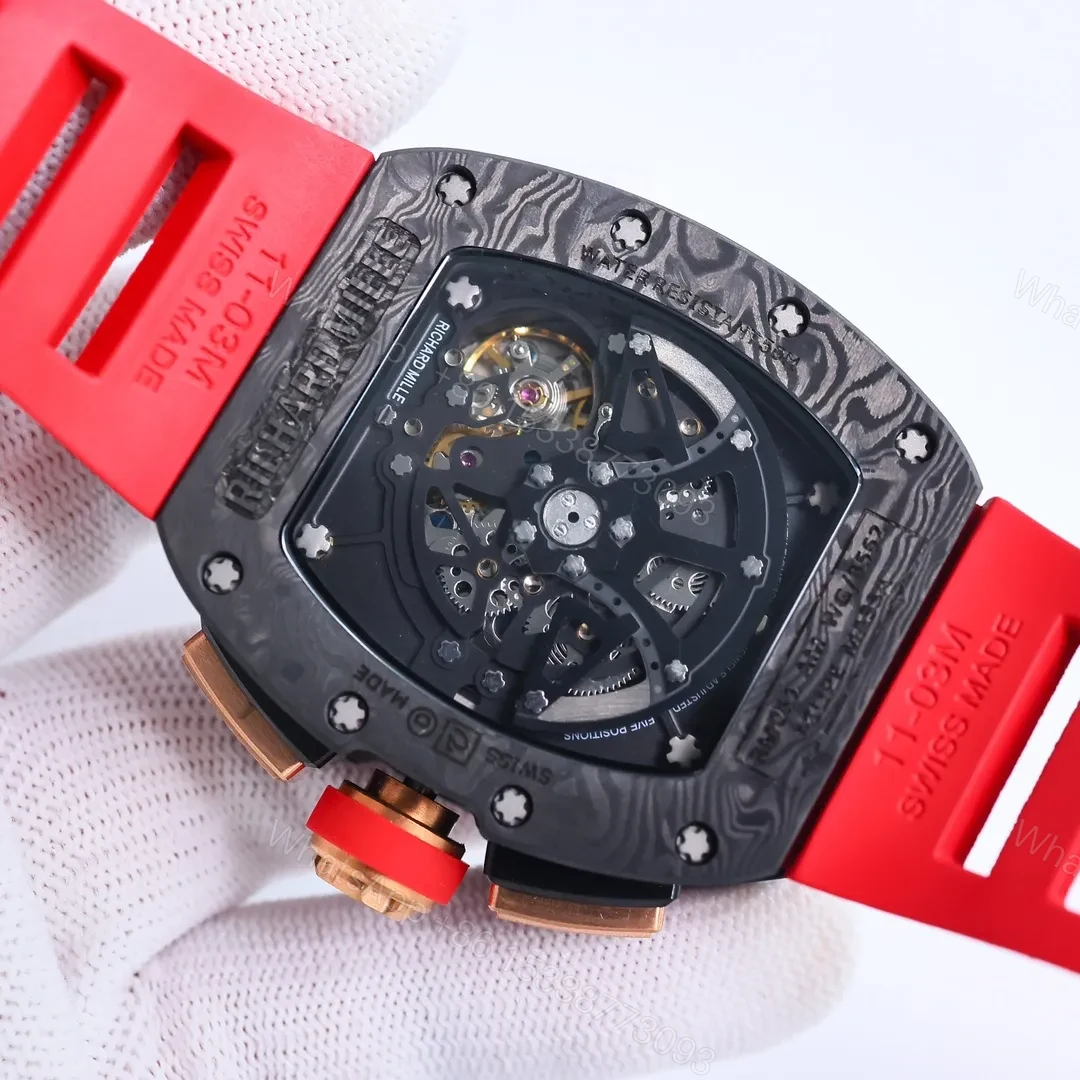 View 7 of BBR Factory Richard Mille RM011 Red Strap Watch