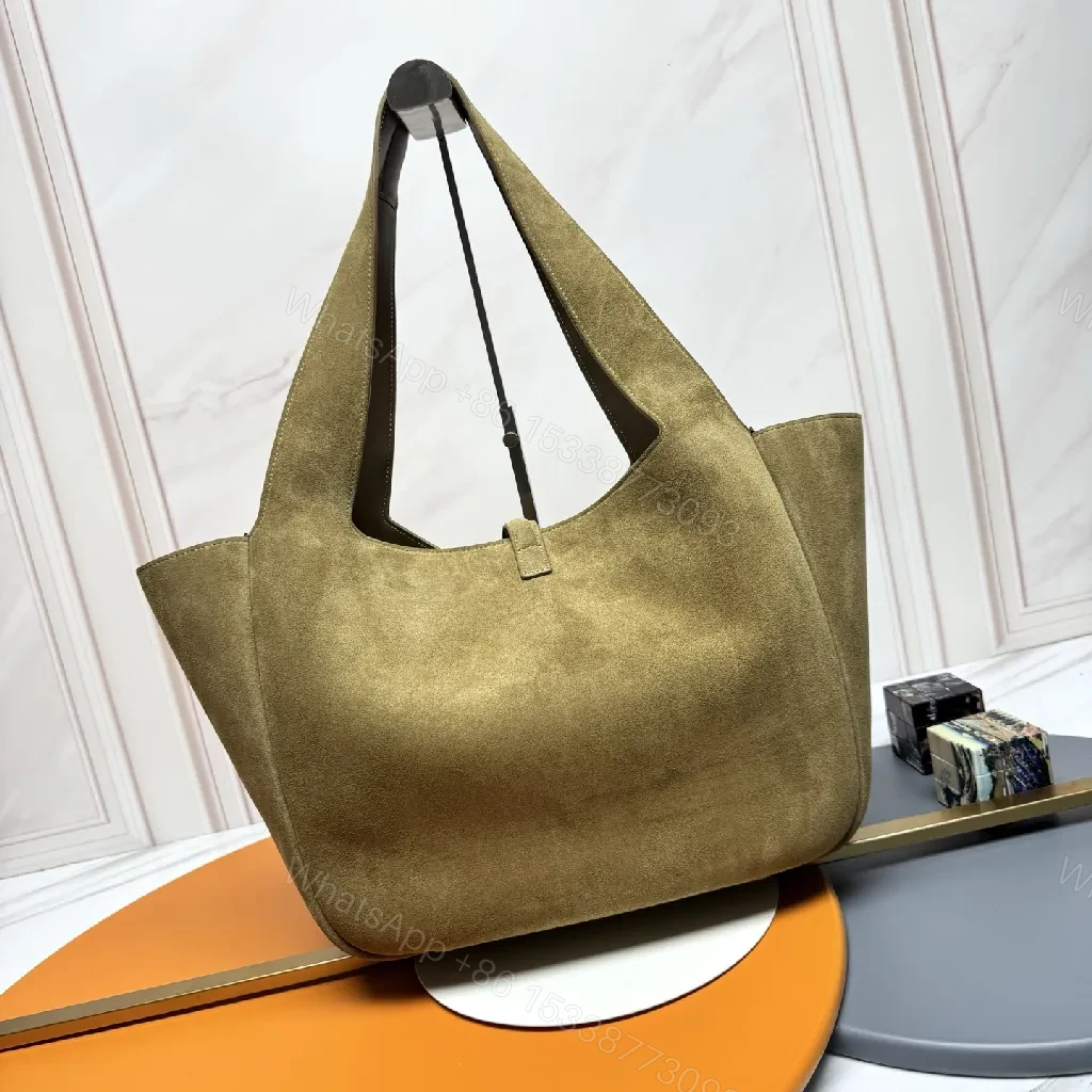View 6 of Soft Suede Tote: Everyday Luxe, Gold Charm Tote Bag