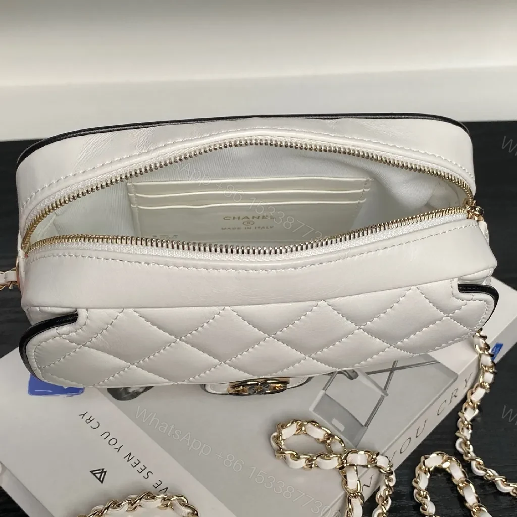 View 3 of Ivory Quilted Crossbody – Lux Matte Texture, Slim Chic