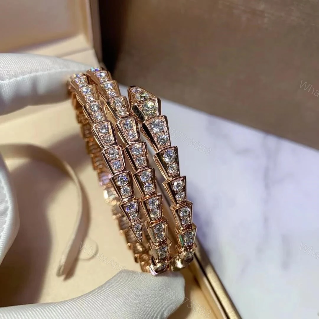 Bvlgari 18K Gold Viper Bracelet Full Pave Diamonds 2 coil — view 1