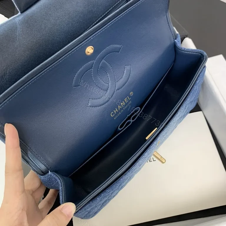 View 9 of Denim-Quilted Chain Bag: Modern Texture, Chanel-Inspired Chic