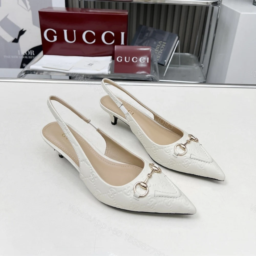 View 2 of GUCCI WOMEN HORSEBIT SLINGBACK PUMP WHITE