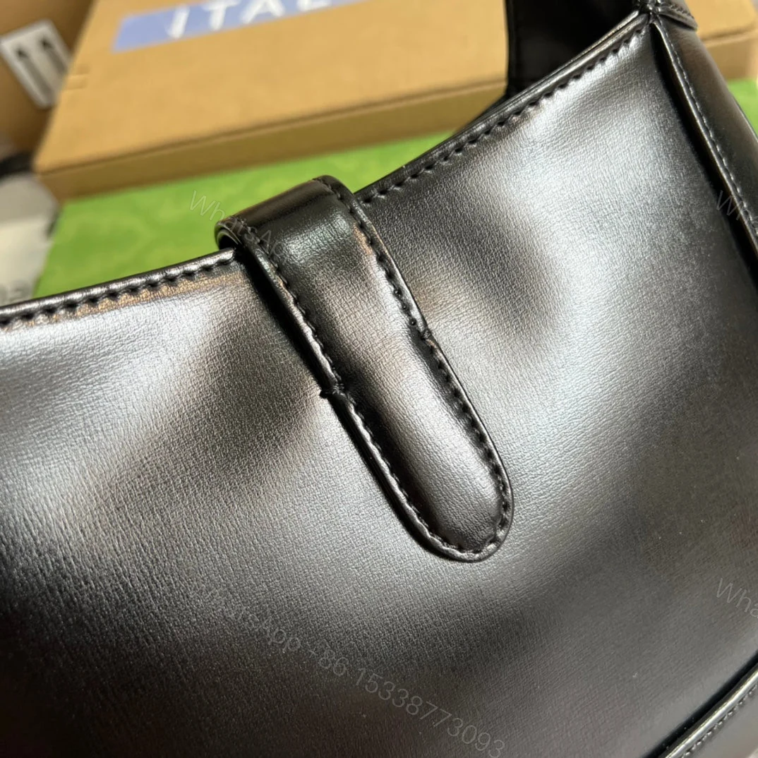 View 5 of GG JACKIE SMALL 28 SHOULDER BAG IN BLACK CALFSKIN