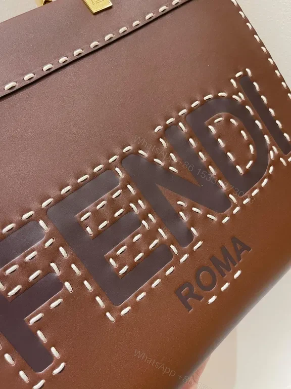View 9 of Bold Leather Satchel: Structured, Fendi-Detail, Versatile Bag