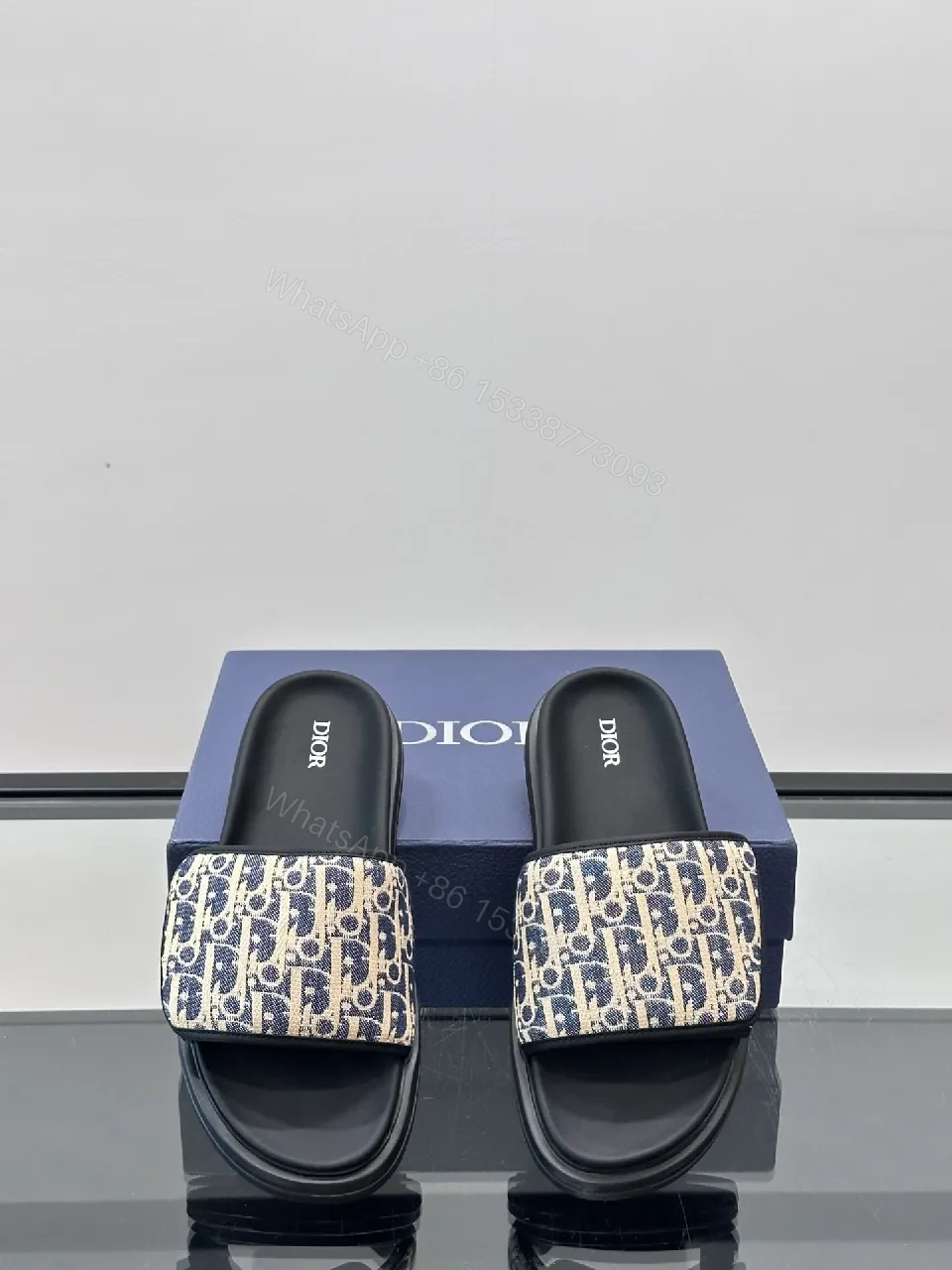 View 9 of Patterned Luxe Slides with Signature Detail - Summer Comfort