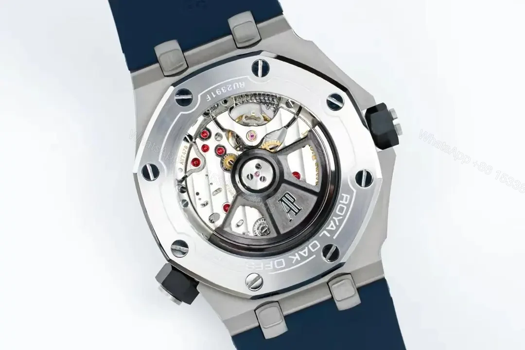 View 4 of OM Factory Audemars Piguet Royal Oak Offshore Diver Watch – Blue Dial, Stainless Steel Case, Rubber Strap