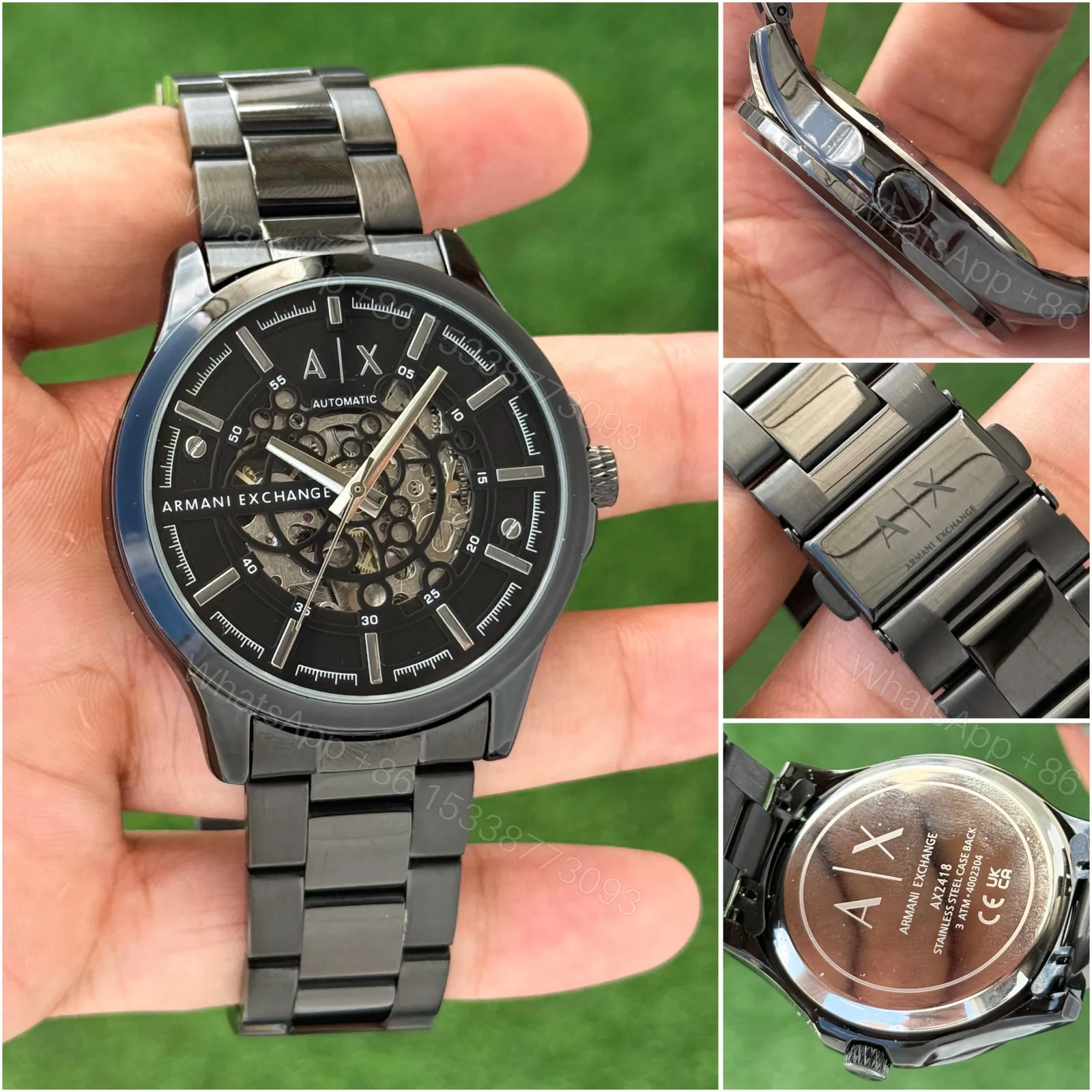 View 3 of Armani Exchange Automatic Black Skeleton