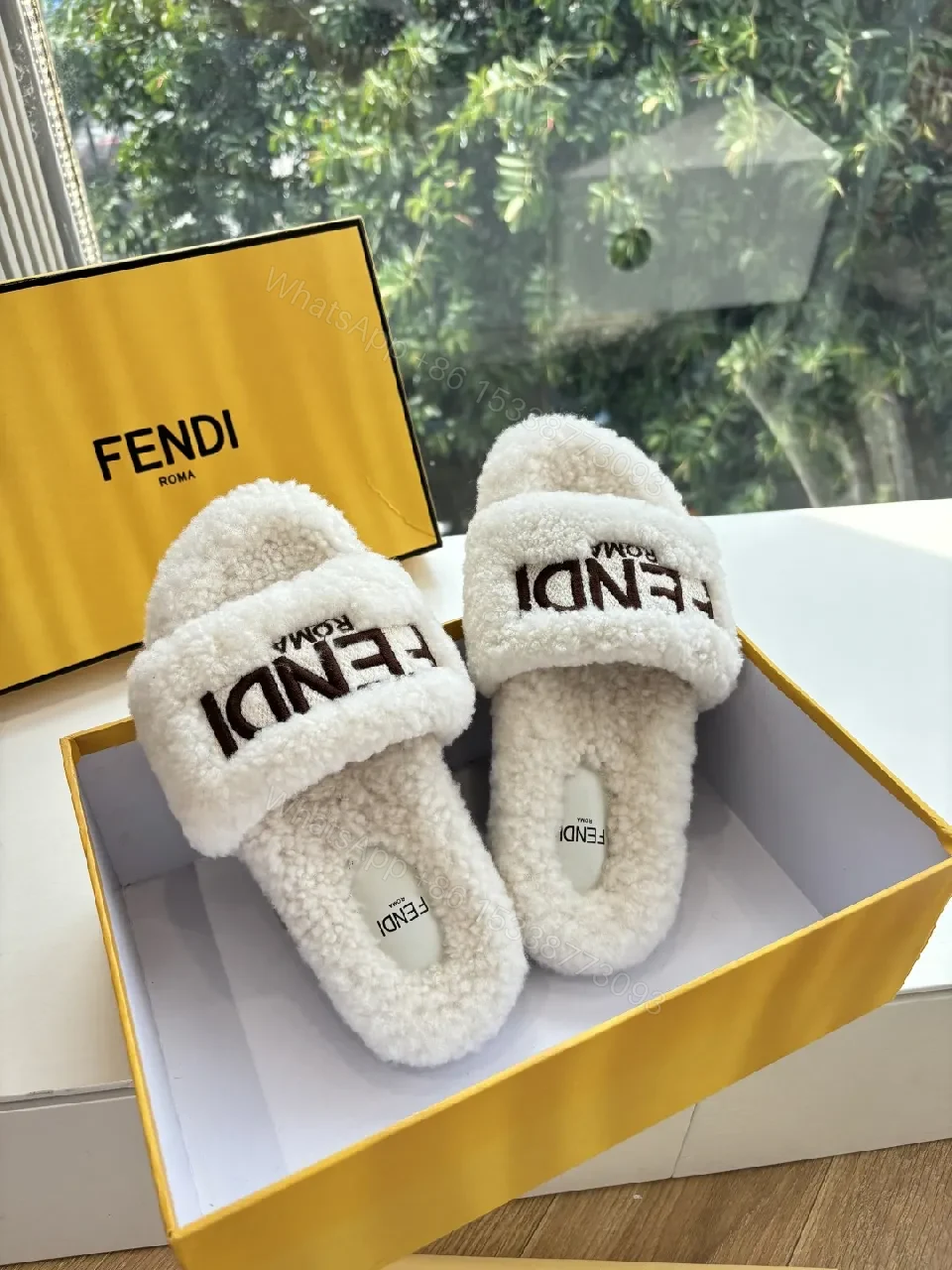 View 6 of Cozy Sherpa Slip-On Sandals – Plush Luxury Slides