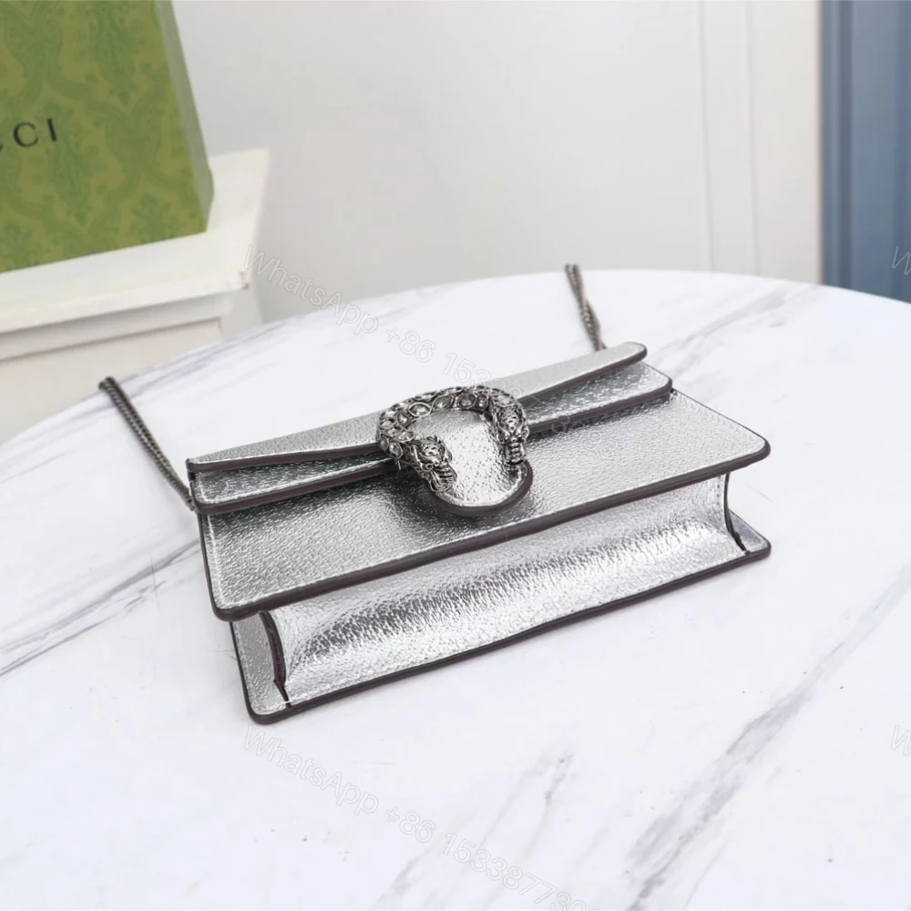 View 6 of Gucci Women Dionysus Super Mini Crossbody Bag Silver 16Cm 476432 1TRBN 8173