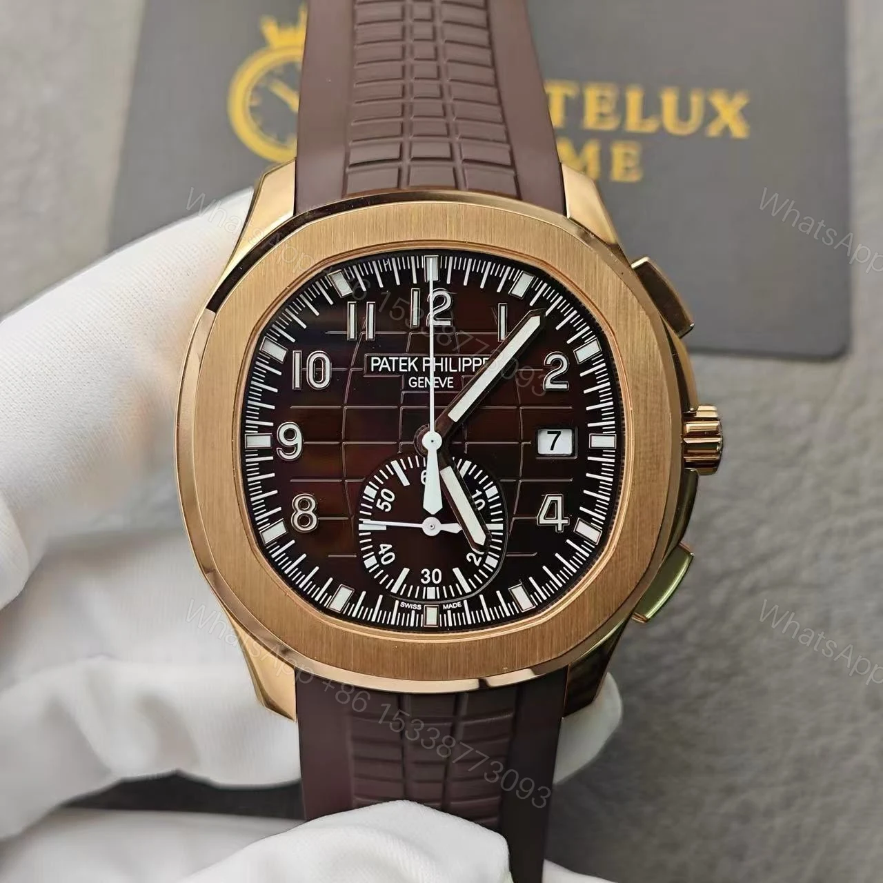 View 3 of Replica Patek Philippe Aquanaut Rose Gold Super Clone