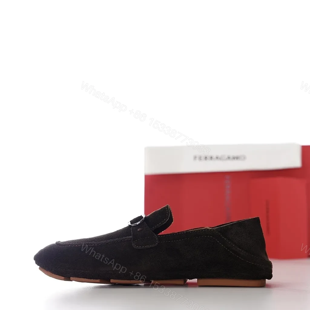 View 4 of Dark Suede Driving Moccasin with Signature Hardware