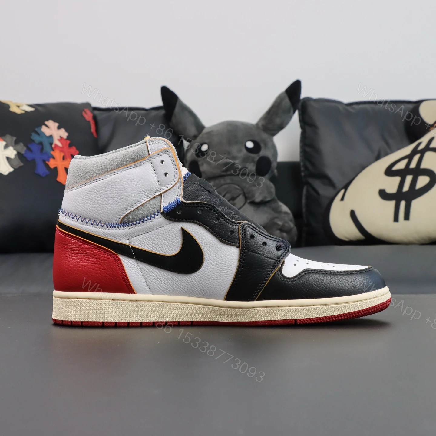 View 2 of Jordan 1 Retro High Union Los Angeles Black Toe