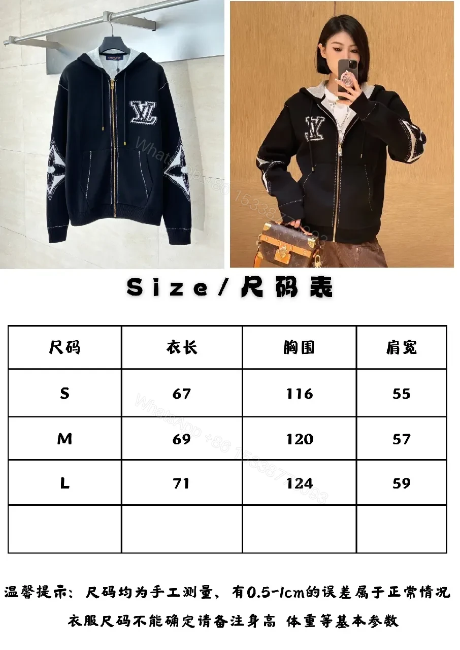 View 8 of Oversized Zip Hoodie: Black Fleece, Gold Zipper, Luxe Monogram