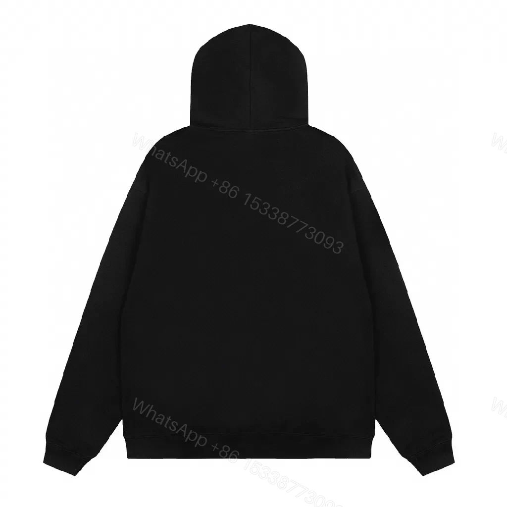 View 7 of Black LOEWE-Inspired Monogram Hoodie: Luxe Streetwear Comfort