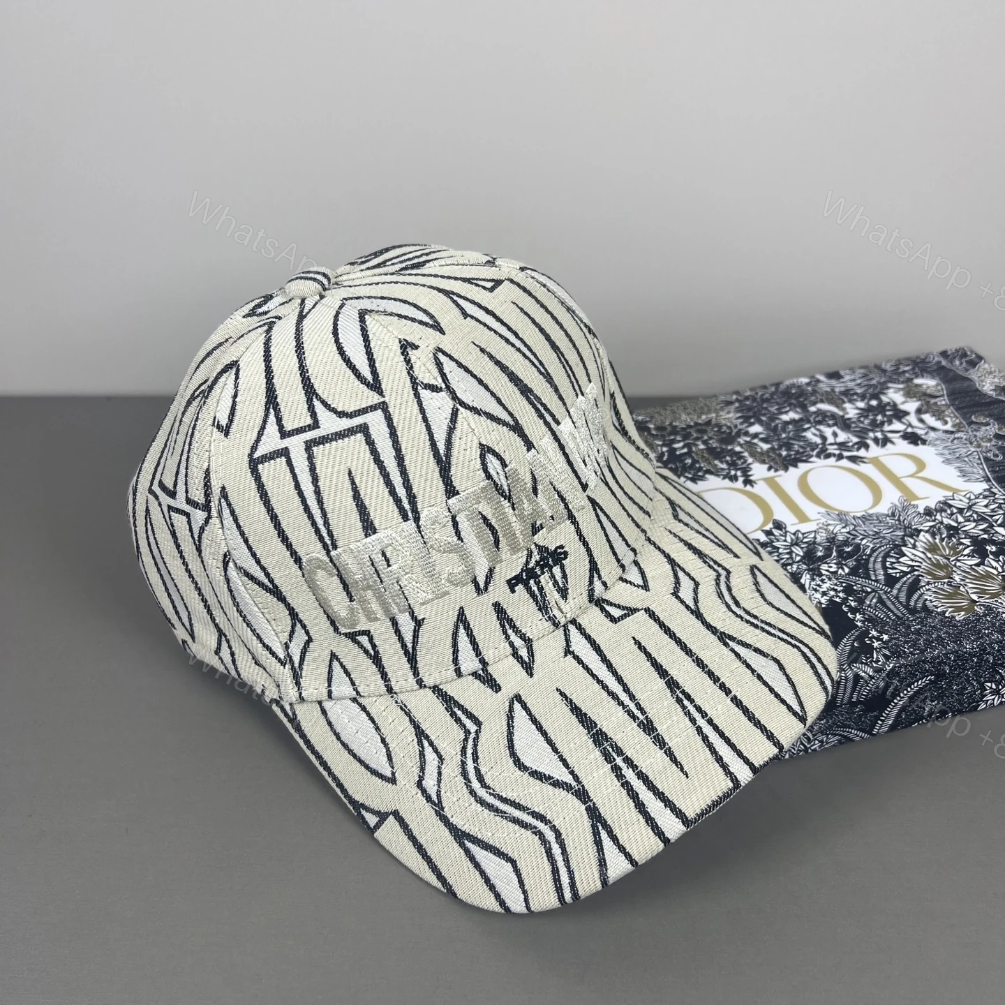 Dior一比一Christian Dior刺繡棒球帽淺色字母鴨舌帽 — view 1