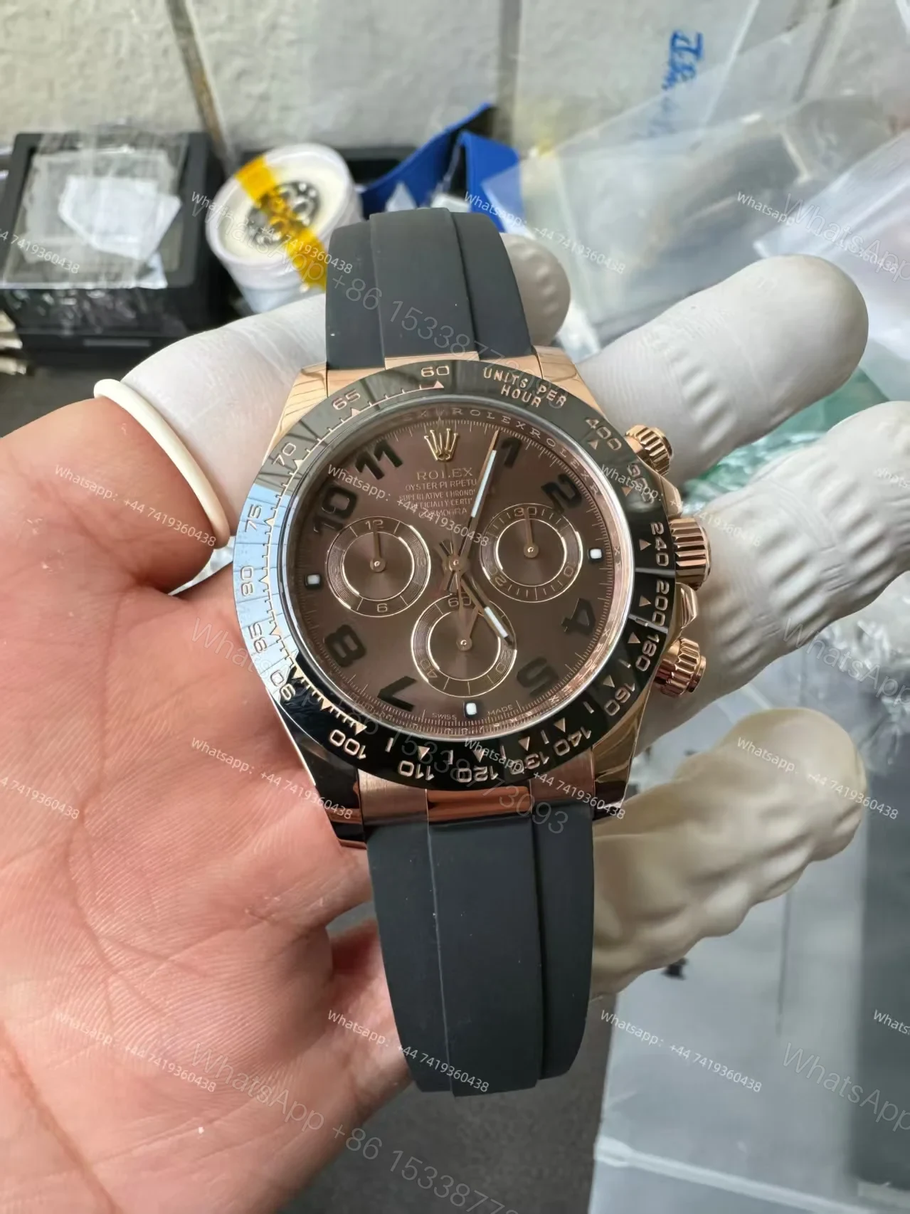 View 3 of Rolex Daytona Super Clone M116515LN-0015 Rose Gold Chocolate Dial 4130 Movement