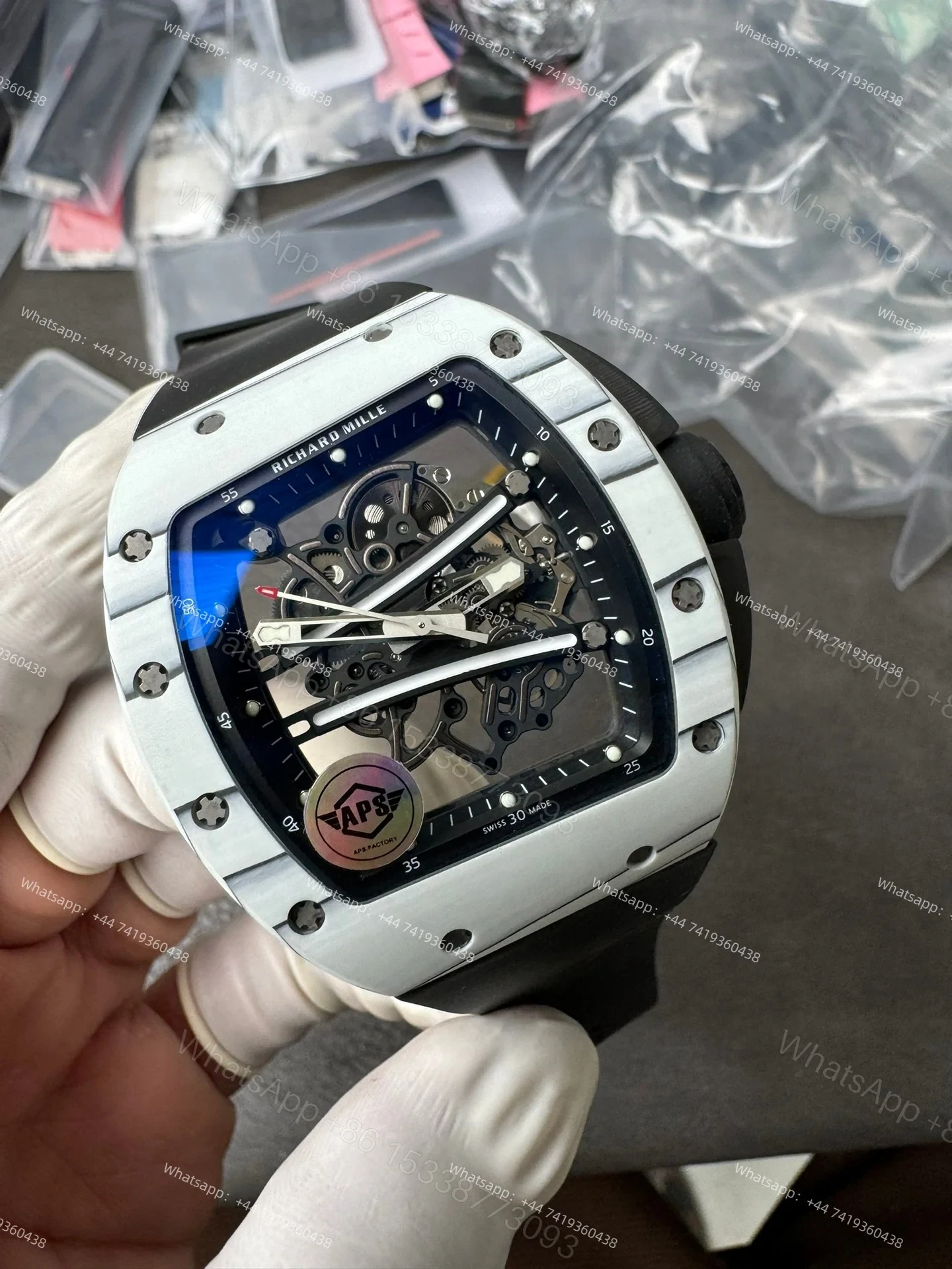 View 8 of Super Clone Richard Mille RM 67-02 Carbon TPT Skeleton Tourbillon 1:1 Replica Watch