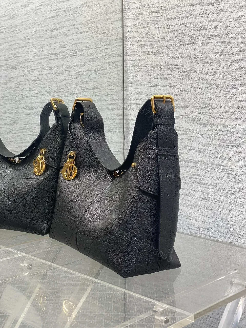 View 4 of Quilted Hobo Bag - Luxe Comfort, Gold Charm, Everyday Style