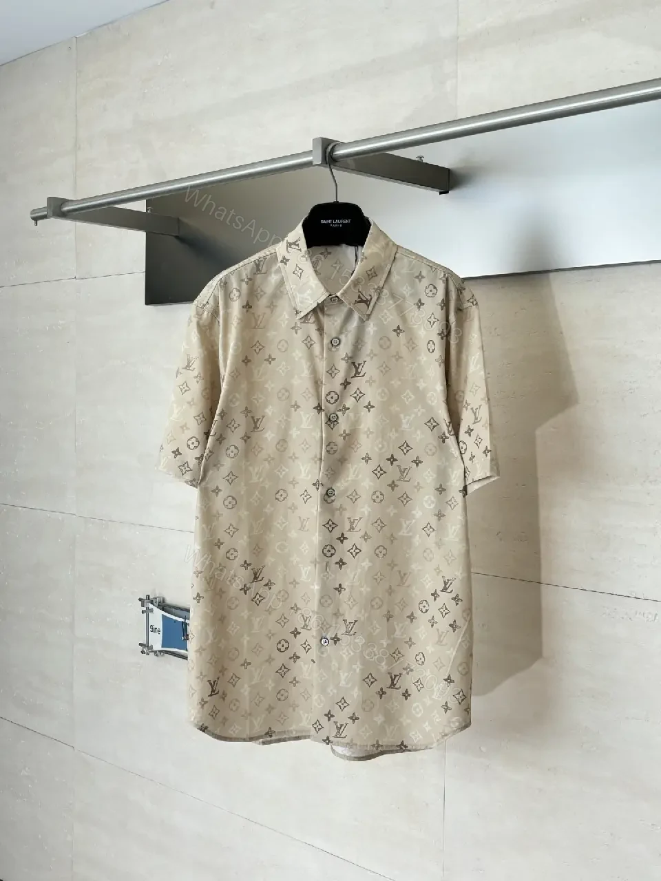 View 11 of Beige Louis Vuitton Monogram Shirt, Regular Fit, Button-Front Shirt