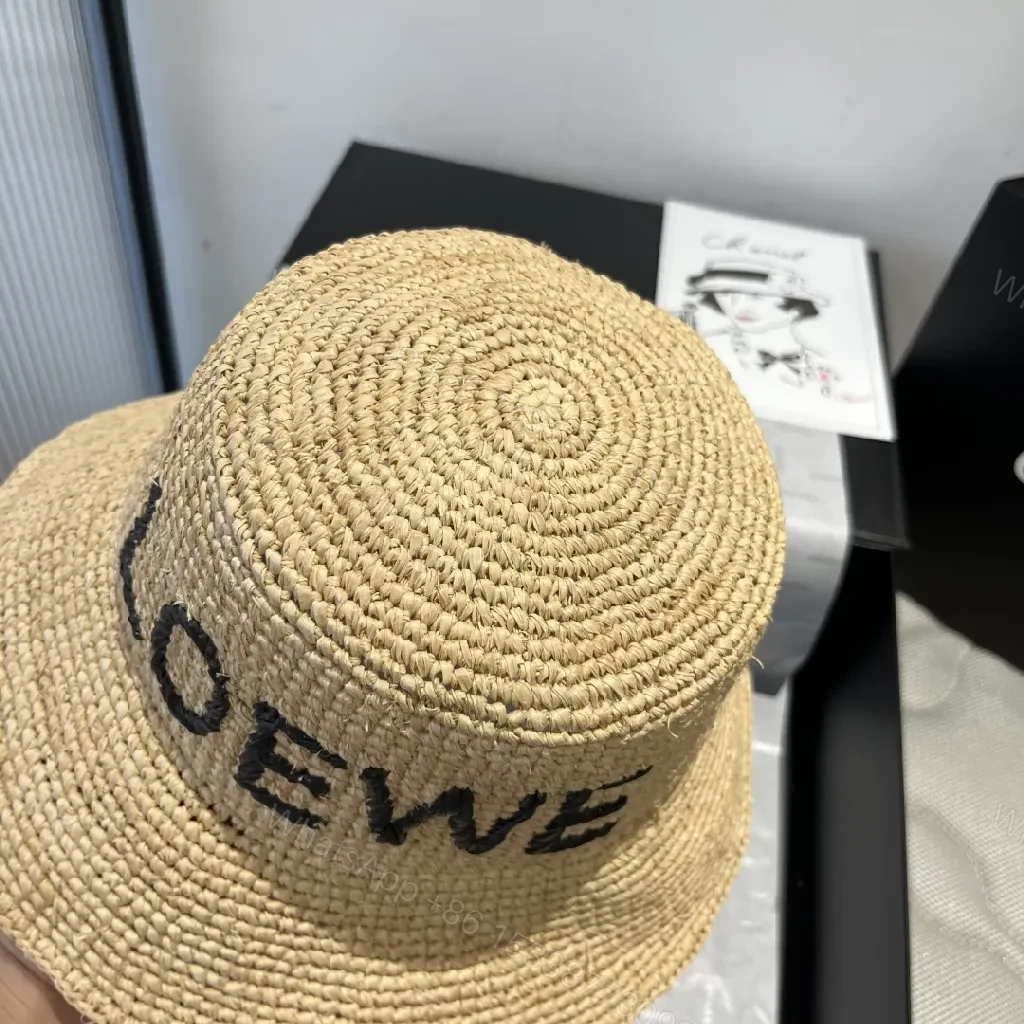 View 8 of Textured Straw Hat with Bold Lettering—Lux Breathable Sunhat