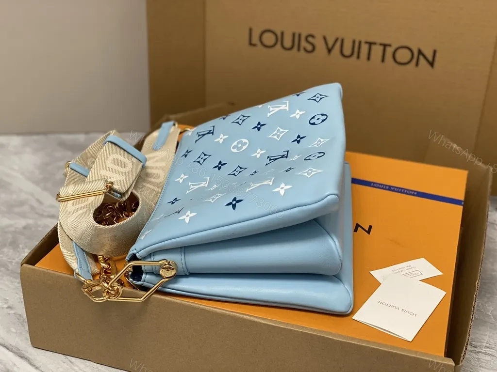 View 7 of Powder-Blue LV Monogram Crossbody: Patent, All-Day Versatility