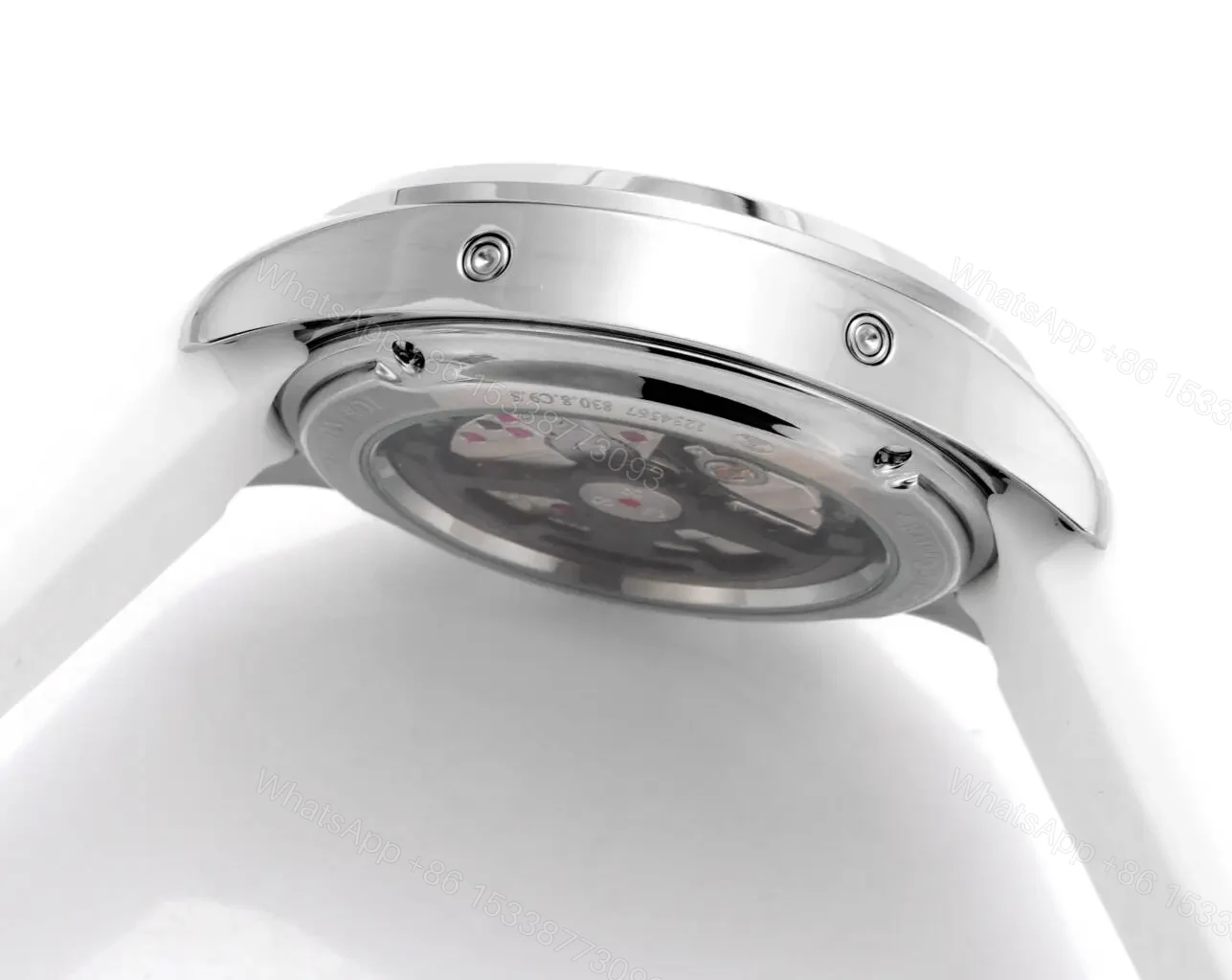 View 7 of Jaeger LeCoultre Black Chronograph Watch White Rubber Strap Ultimate 42MM JLC-POL-CHRONO-BLK-WHT-RUB-42