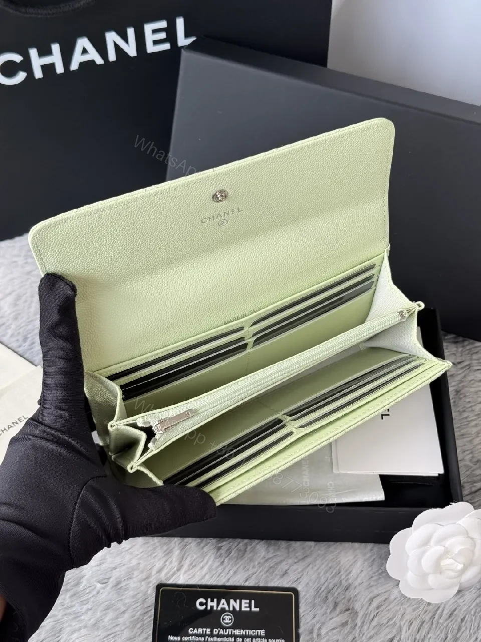 View 6 of Mint Green Quilted Wallet: Everyday Luxe, Cross-Body Ready