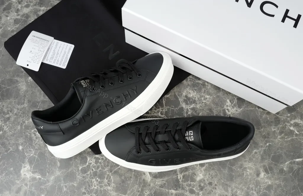 View 5 of Black Leather Low-Top Sneakers: Givenchy-Inspired Luxury Comfort
