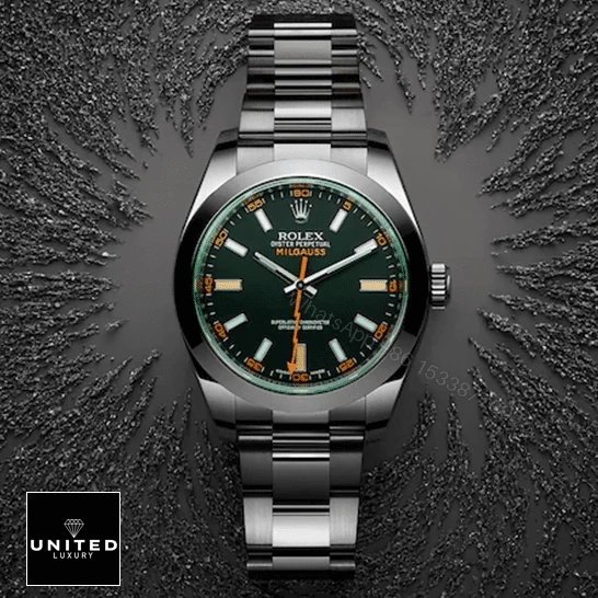 View 5 of Rolex Milgauss Black Dial Green Crystal M116400GV-0001 Oyster Replica