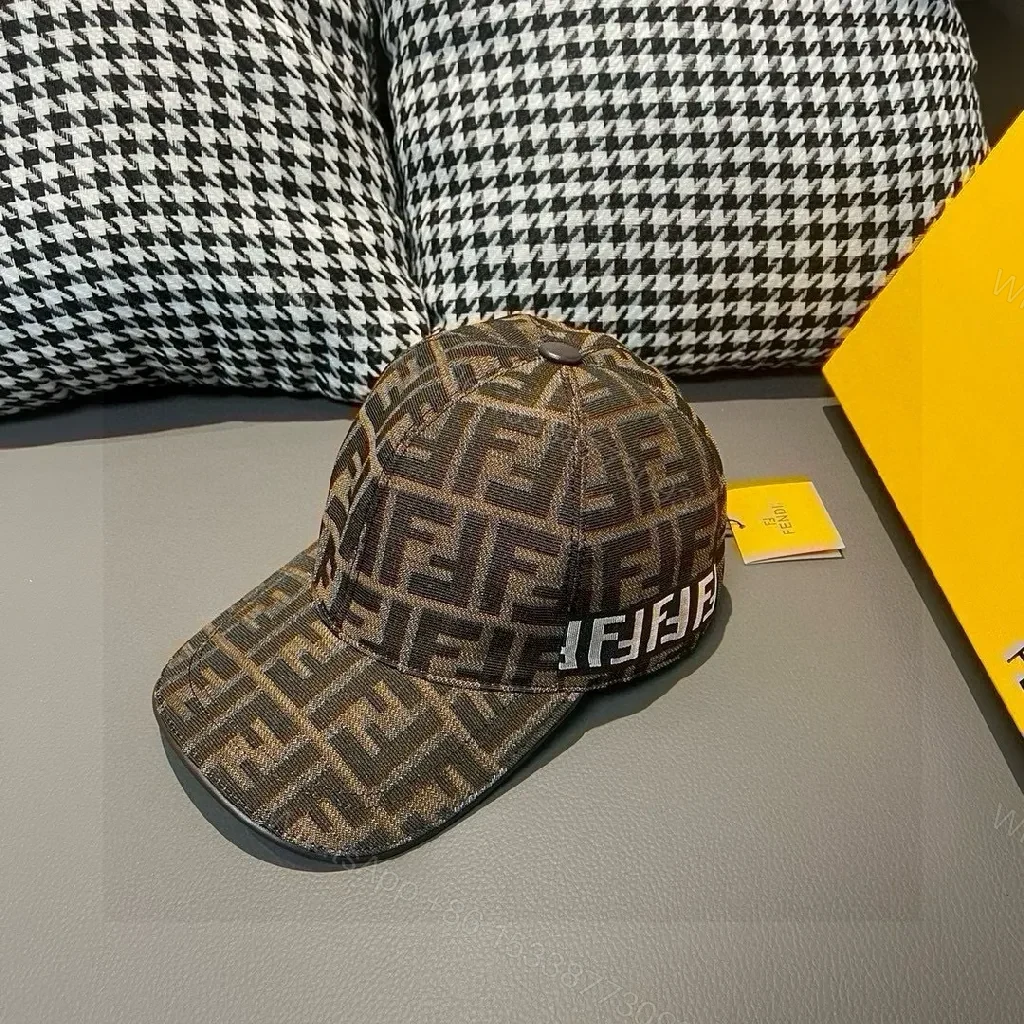 Geometric Fendi-Style Cap: Patterned Logo Mesh Cap — view 1