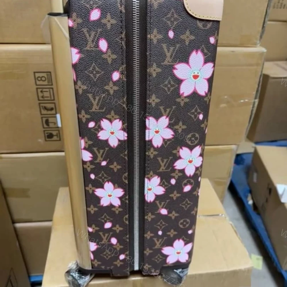 View 5 of Louis Vuitton X Takashi Murakami Horizon 55 Suitcase Sakura Brown 55Cm M13788