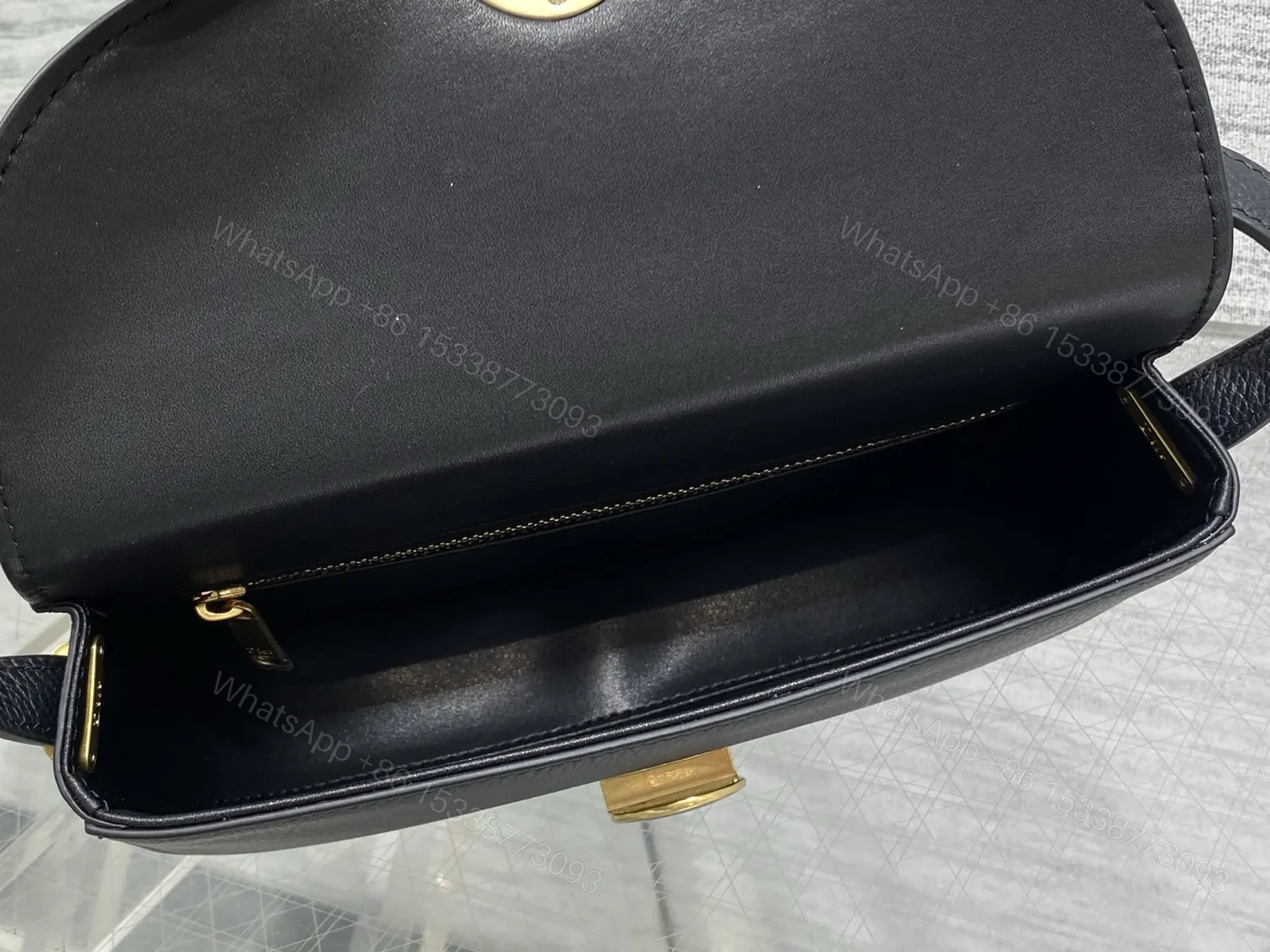 View 5 of Dior Small Dior Médaillon Flap Bag in black