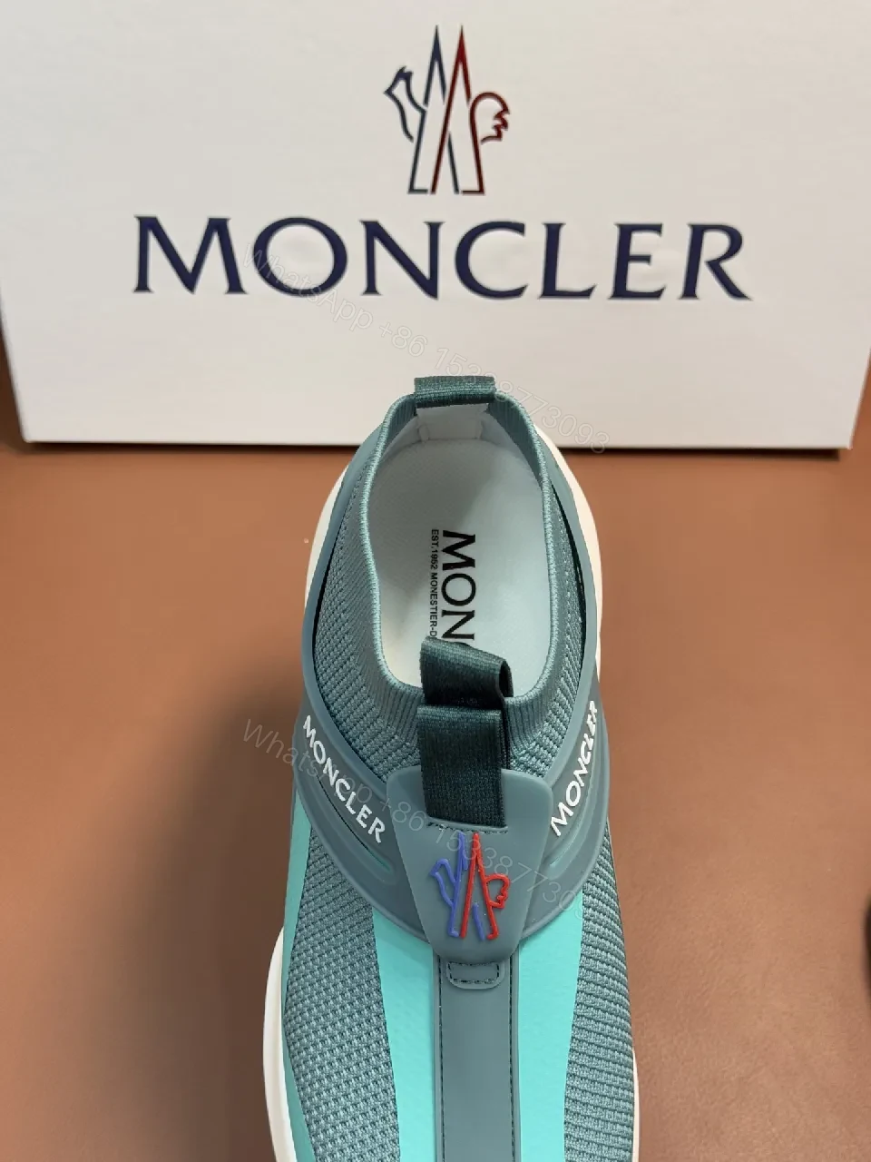 View 7 of Teal Knit High-Top Sneakers: Luxe Slip-On Comfort