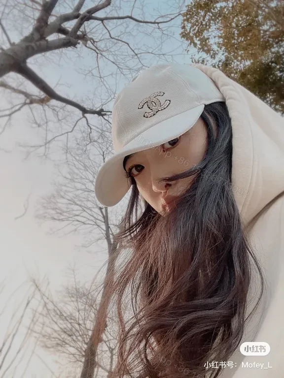 View 7 of Minimalist Chanel-Inspired Cap: White/Charcoal, Casual Luxe