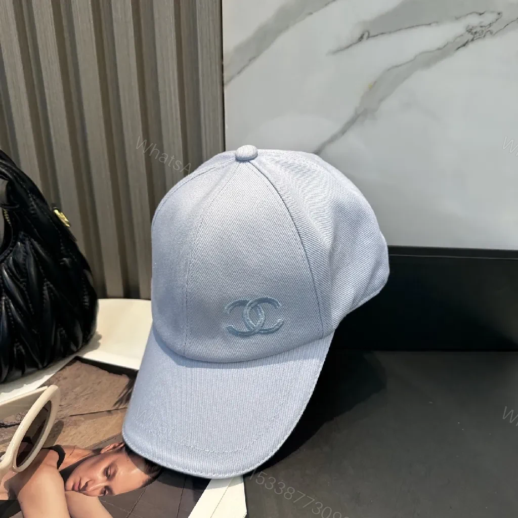 View 5 of Light Wash Cap with Subtle Monogram—Premium, Curved Brim Cap