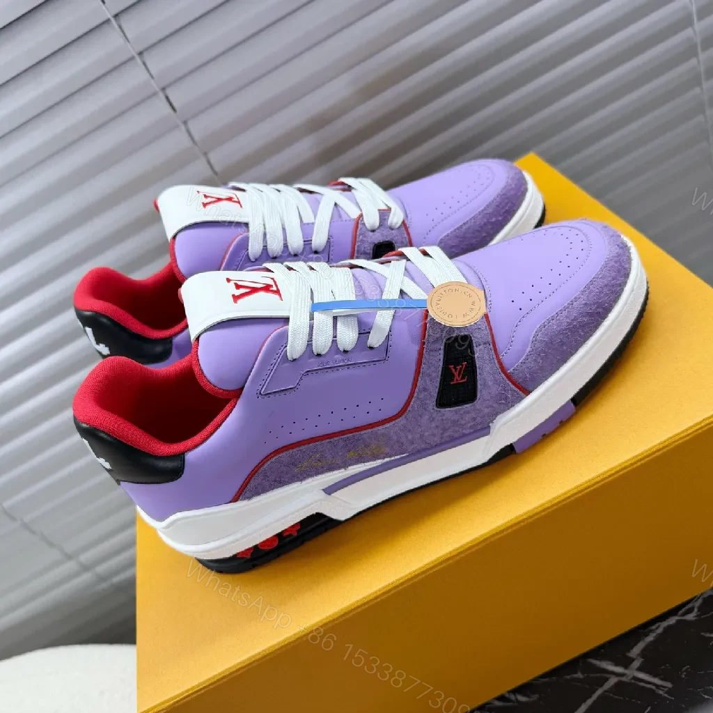 View 5 of Lilac Leather-Suede Luxe Sneaker: Premium Streetwear Comfort