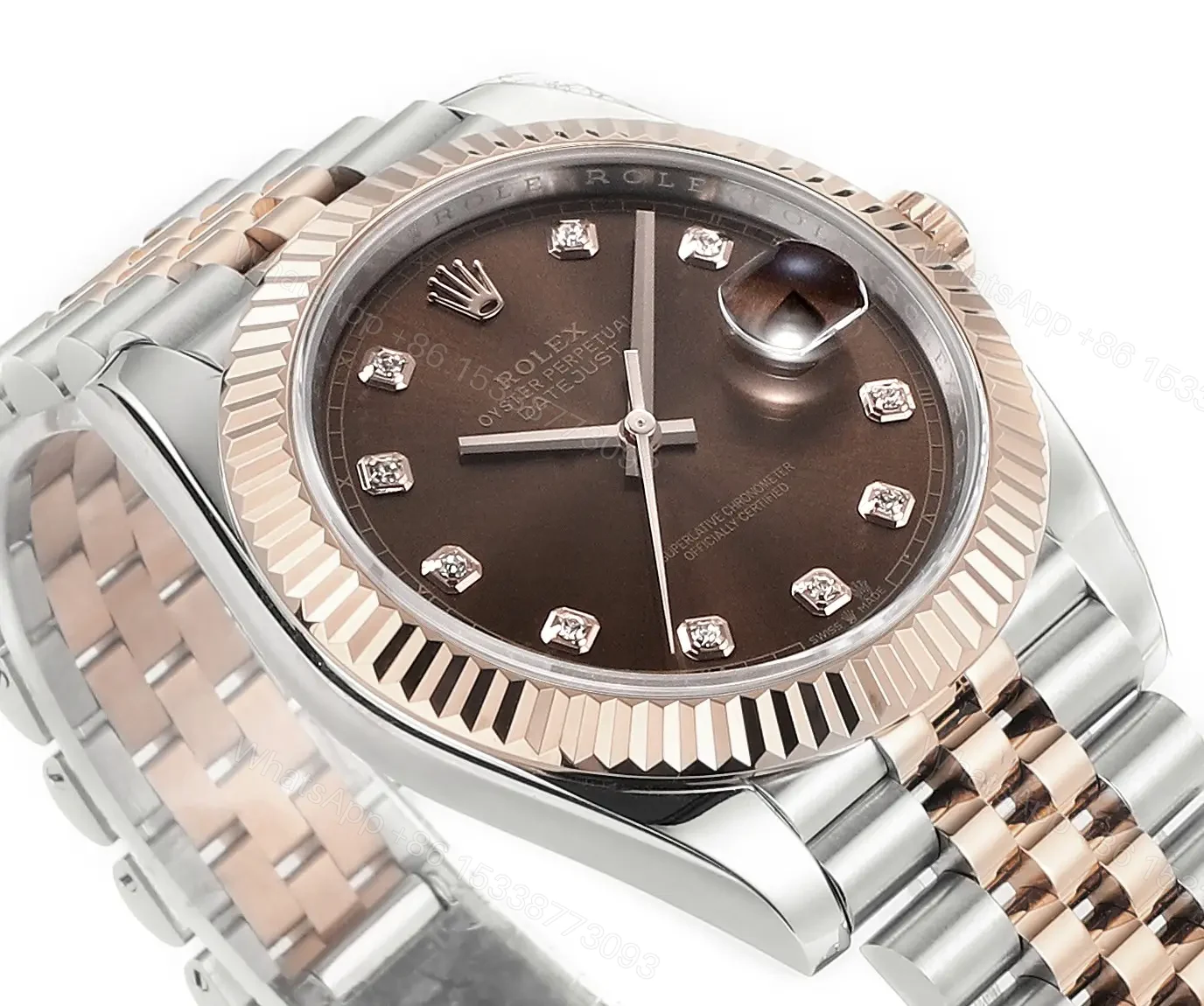 View 5 of Rolex 126331-0004 Datejust 41 Rolesor Everose Fluted Jubilee Chocolate – Diamond 126331-0004
