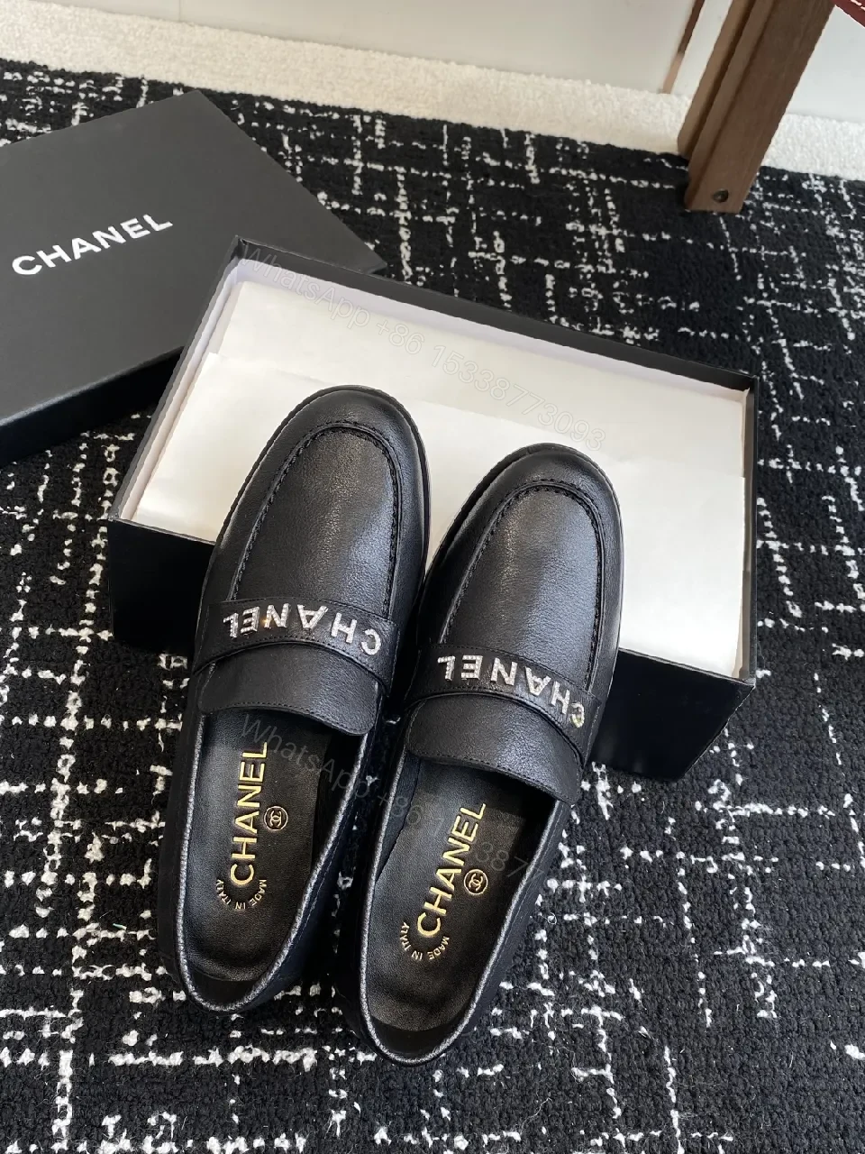 View 2 of Chic Slip-On Loafers: Luxury Leather, Signature Branding