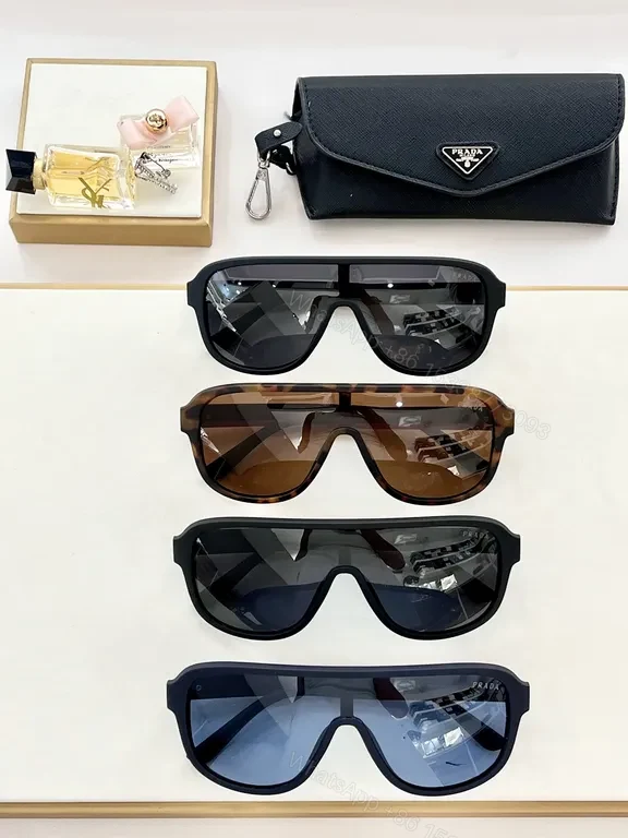 View 2 of Black Acetate Shield Sunglasses â€“ Prada Modern Luxe