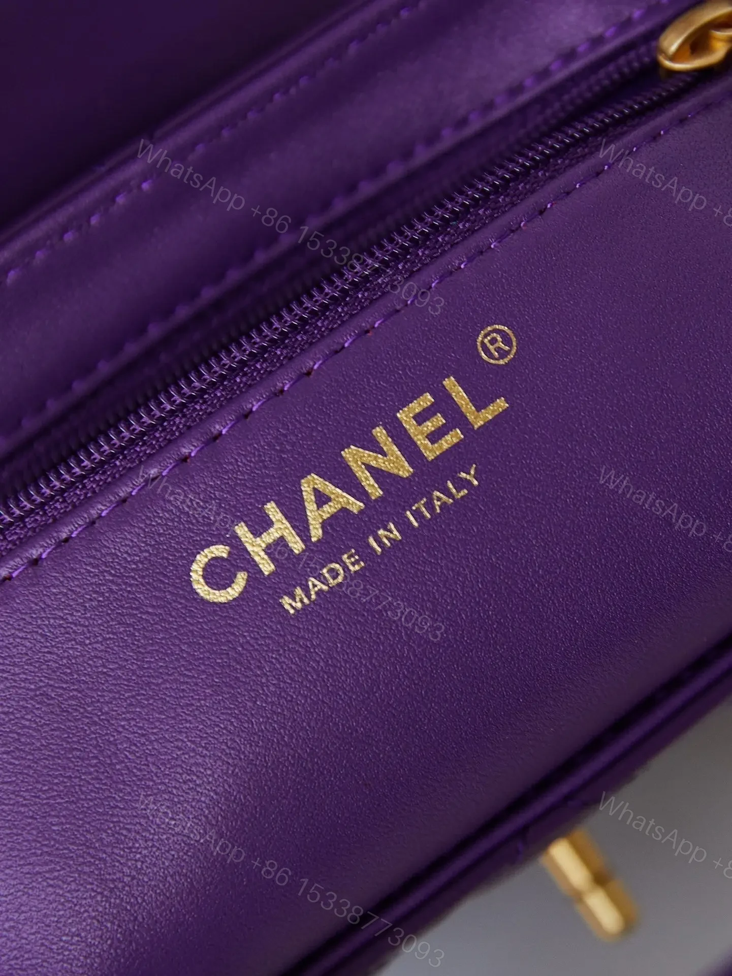 View 7 of CHANEL KELLY MINI 19 BAG IN INDIGO PURPLE CALFSKIN
