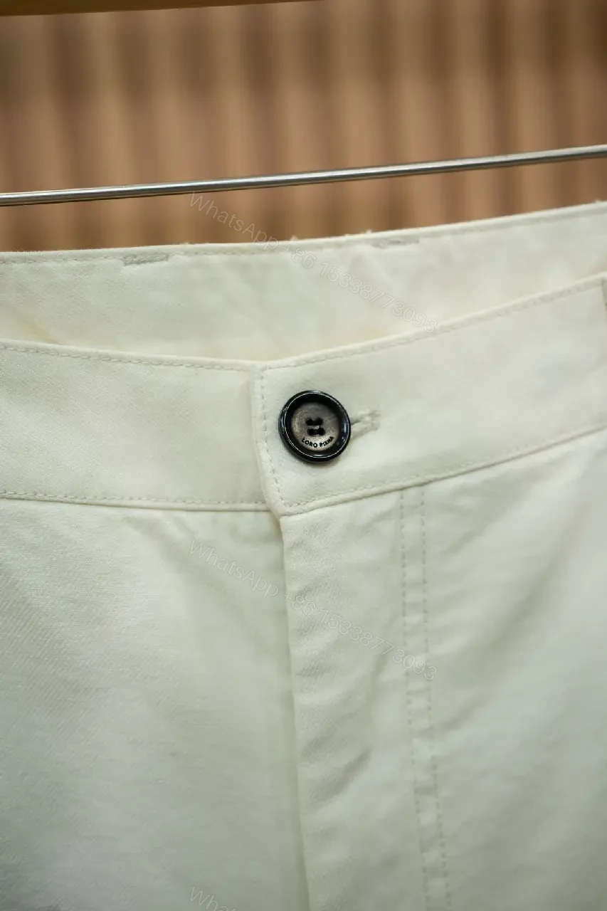 View 9 of Off-White Cream Cargo Pants with Smooth Twill, Relaxed Fit