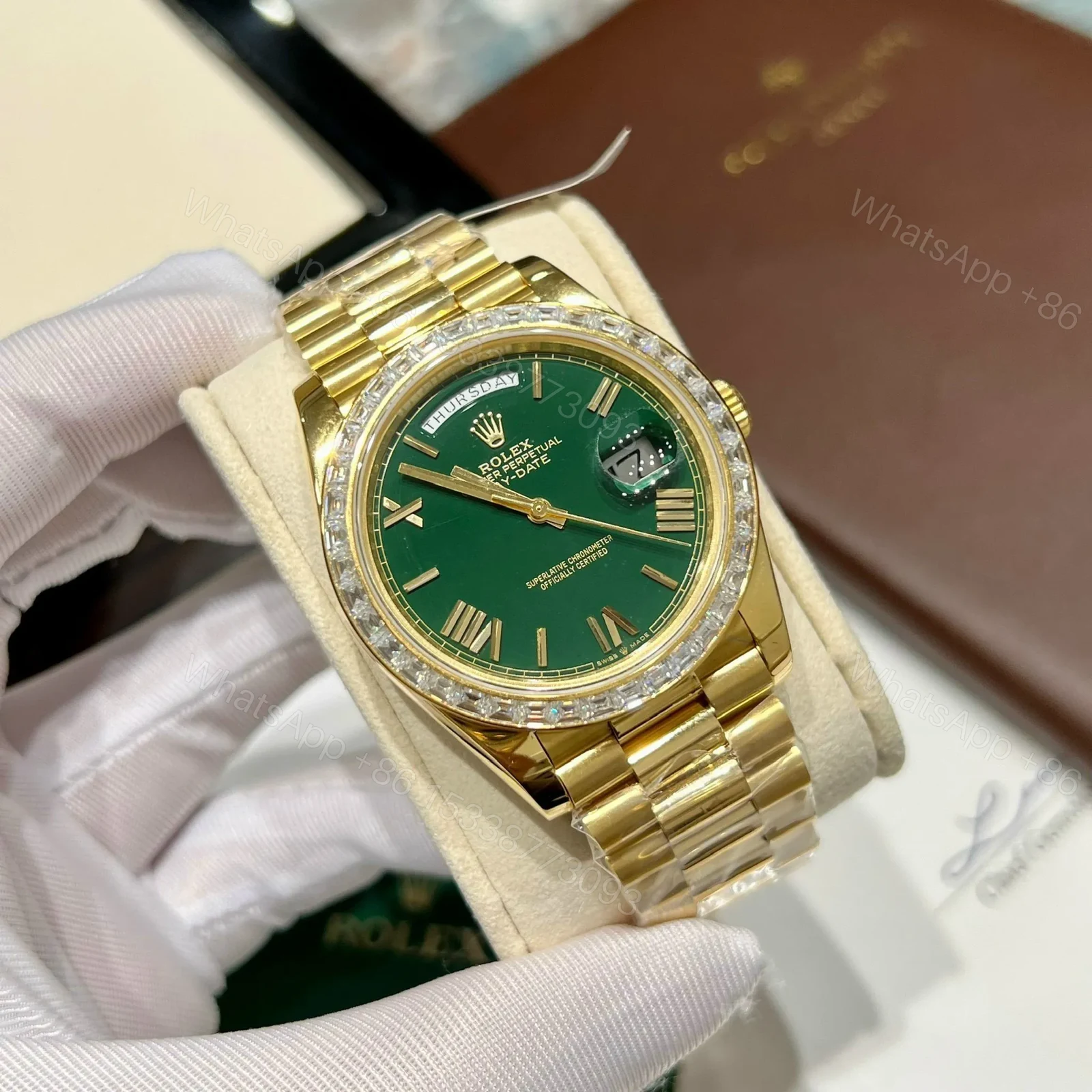 View 2 of Superclone Rolex Day-Date Green Dial 228348RBR-0040 40 mm