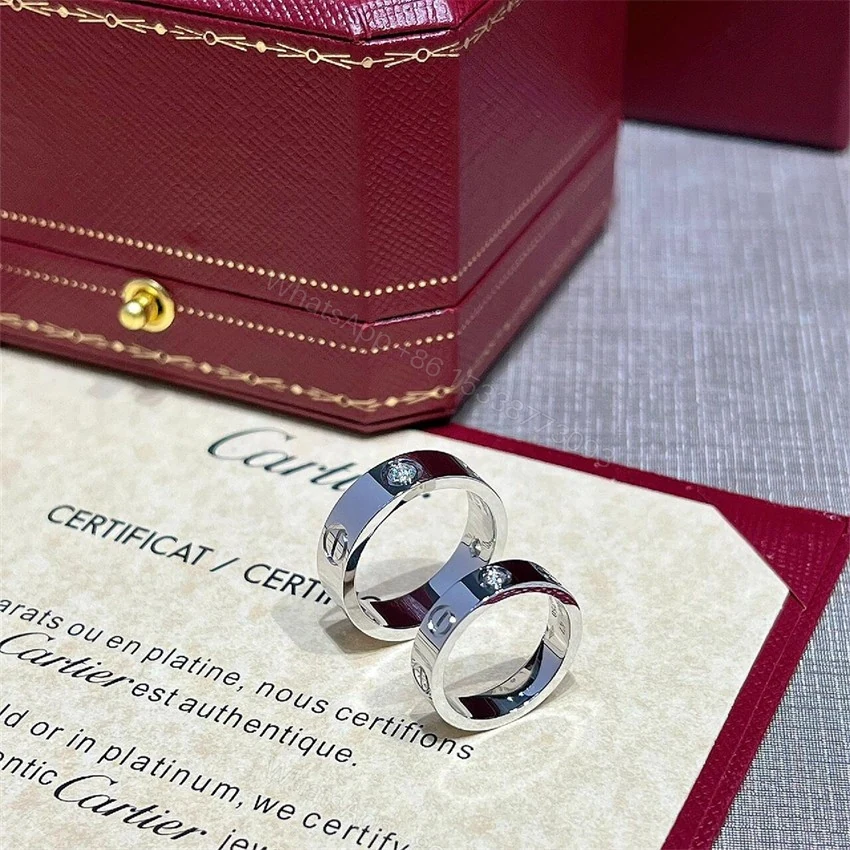 View 5 of Inspired Cartier Love Ring 1 Diamond White Gold