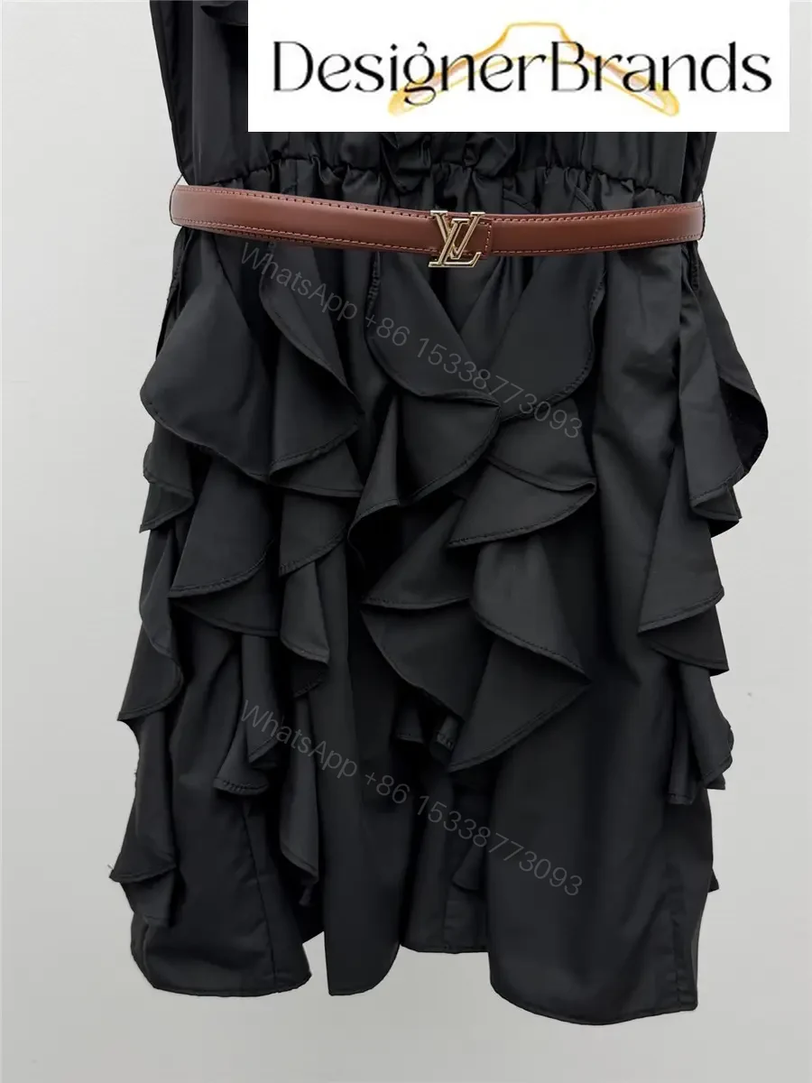 View 4 of Louis Vuitton Black Ruffled Mini Dress