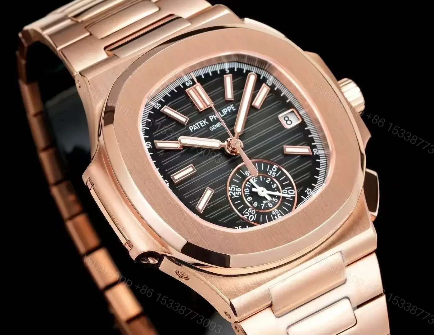 View 3 of Super Swiss Clone Patek Philippe Nautilus 5980 Rose Gold