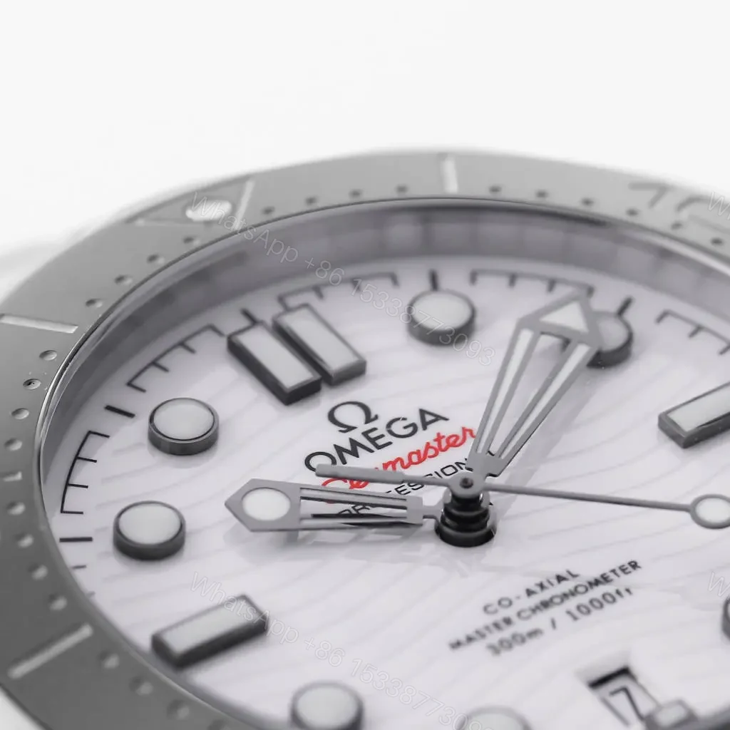 View 4 of Omega Seamaster 300M Replica Watch Silver Stainless Steel White Dial 42mm Custom 8800 Movement